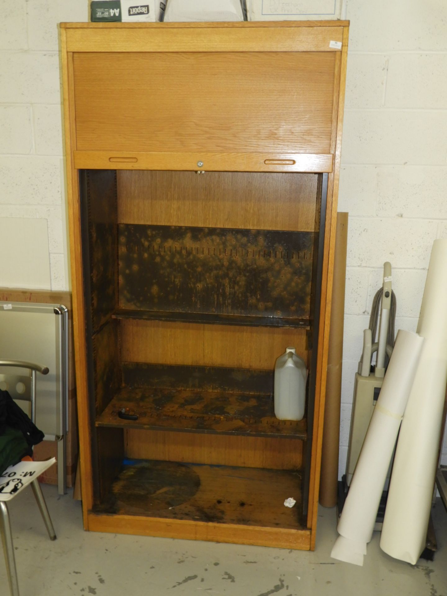 7ft Stationery Cabinet in Light Oak Finish with Ta