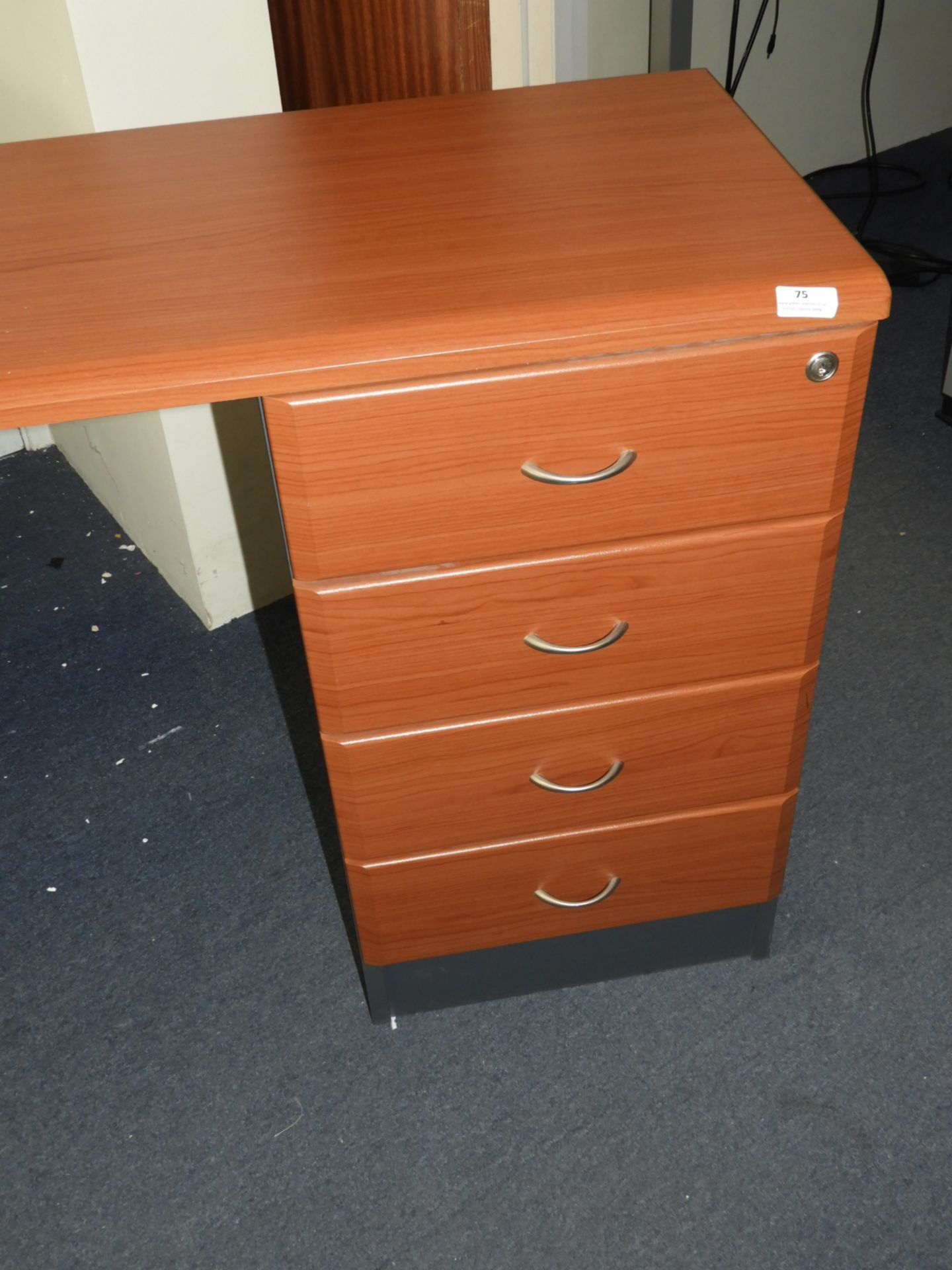 *Standalone Four Drawer Pedestal in Medium Cherry