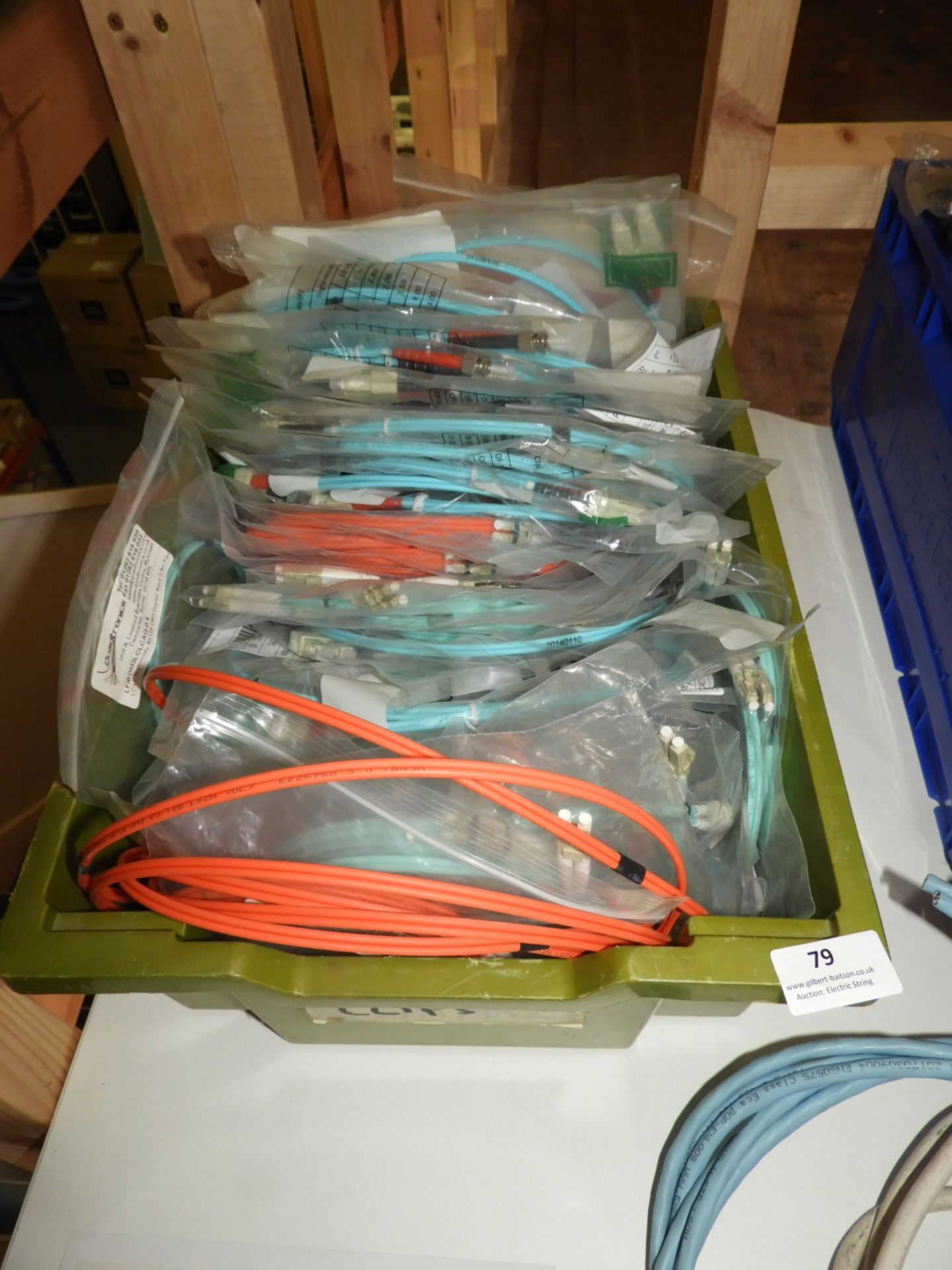 *Box Containing Assorted Fibre Optic Patch Leads