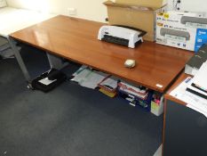 *Office Desk in Medium Cherry & Silver Finish 200x