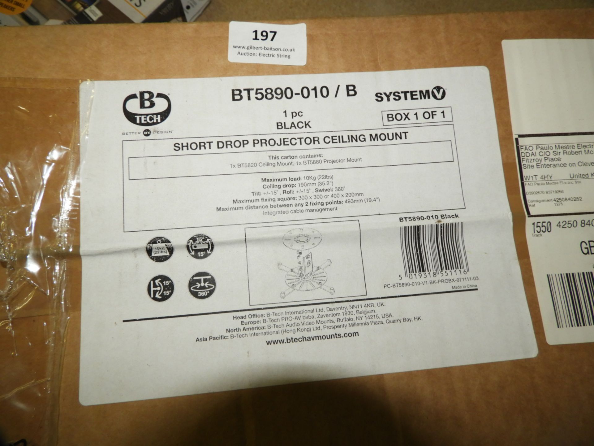 *B-Tech System V Model:BT5890-0101 Short Drop Proj