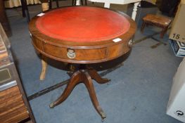 Reproduction Drum Table with Leatherette Top