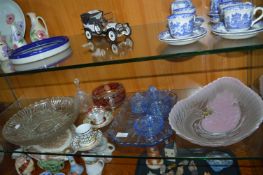 Collection of Cut Glassware Including Dishes, Tray