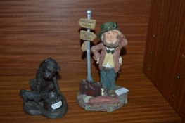 Two Ornaments - Cat & Dog, and Leprechaun