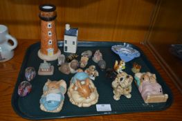Tray Lot of Pottery Items Including Pendelfin Rabb