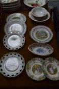 Collection of Victorian Ribbon Plates, etc.