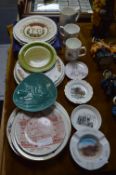 Collection of Local Souvenir Pottery; Plates and C