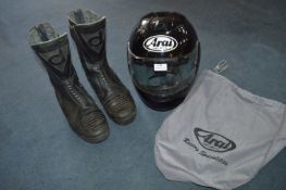 Arai Motorcycle Helmet, and a Pair Daytona of Moto