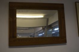 Large Oak Framed Wall Mirror