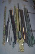 *Assorted Fishing Rods in Bags Including Shakespea