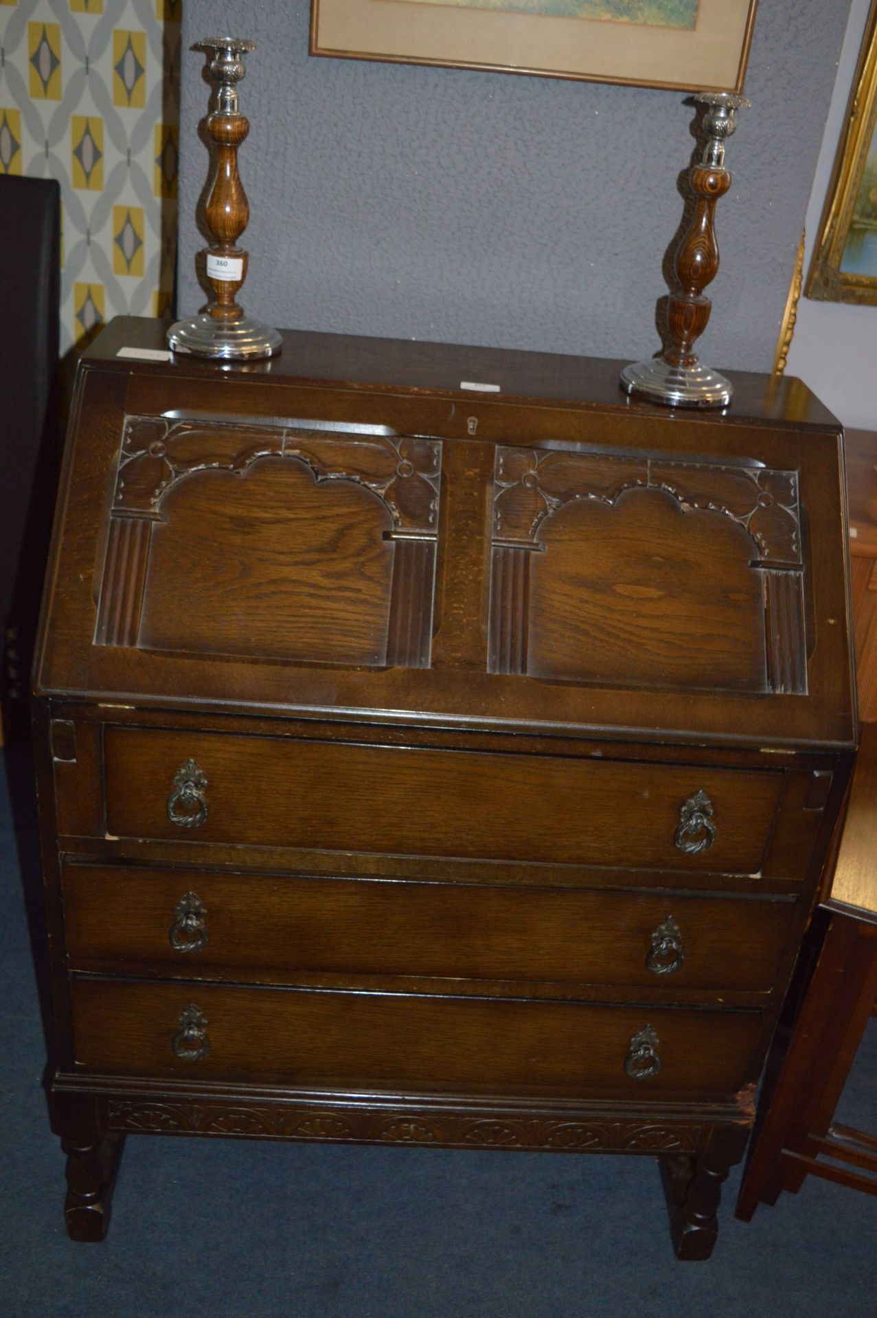 Small Dark Oak Bureau