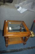 Small Glass Topped Side Table