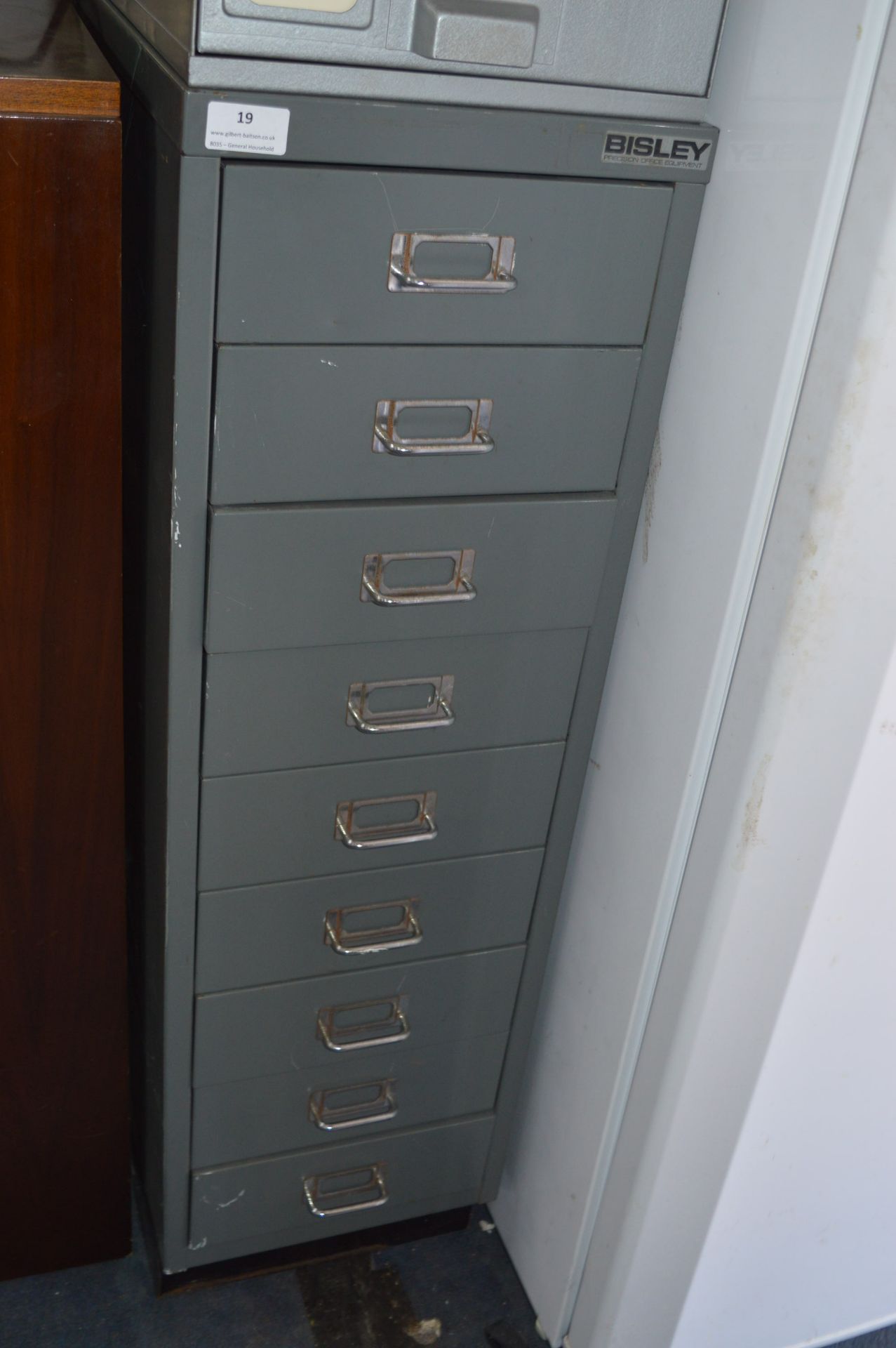 Bisley Nine Drawer Metal Filing Cabinet