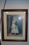 Framed Picture - Victorian Girl with Flowers