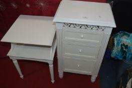 Two White Painted Bedside Cabinets