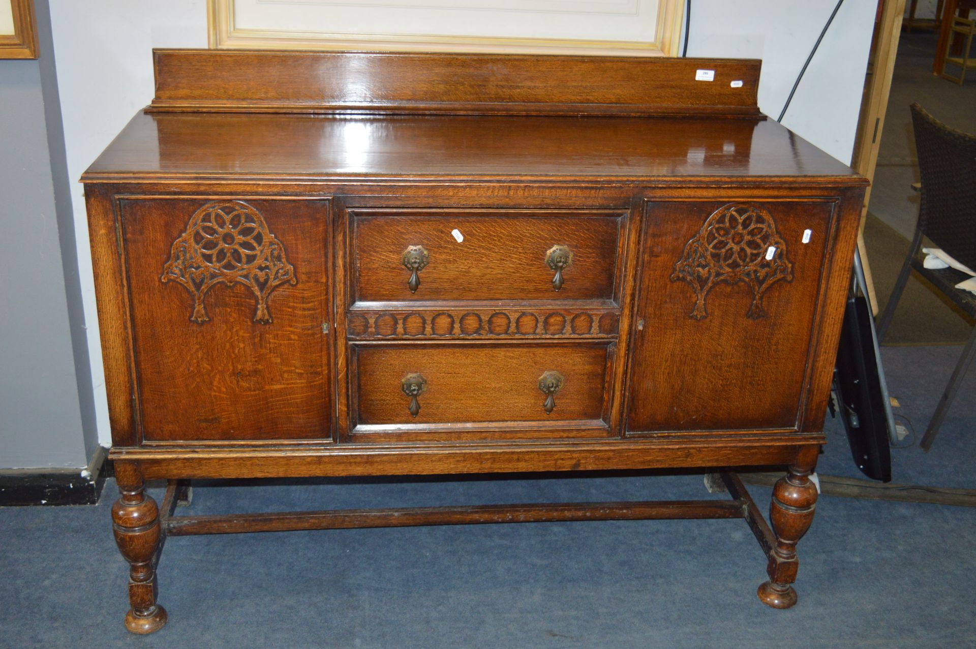 Large Edwardian Oak Sideboard