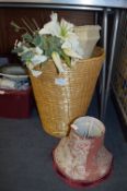 Wicker Laundry Basket with Lamp Shades