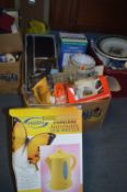 Box COntaining Assorted Household Items Including