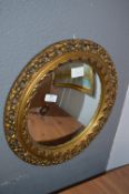 Gilt Framed Circular Convex Mirror