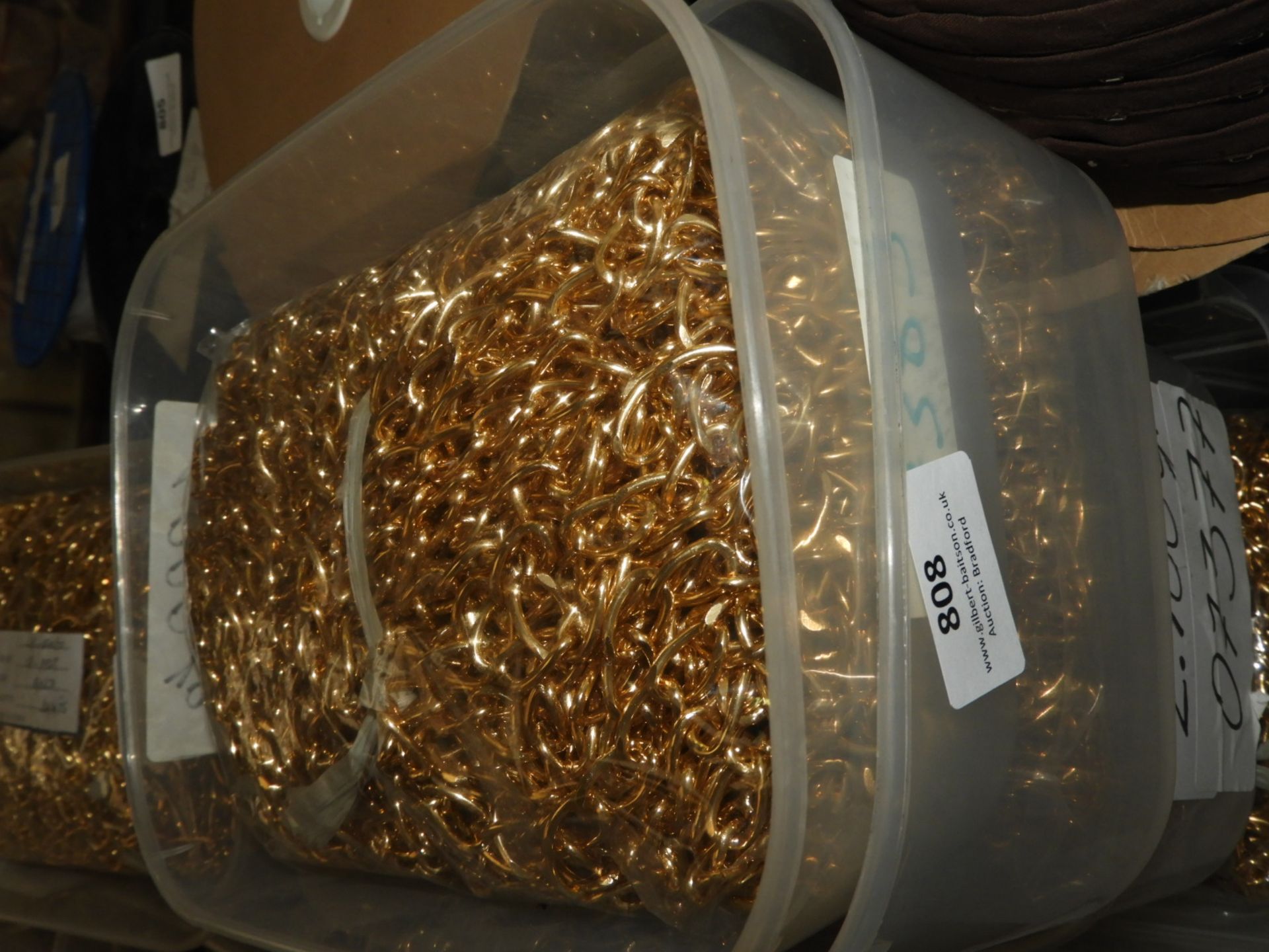 Two Boxes Containing 50m of Brass Effect Chain