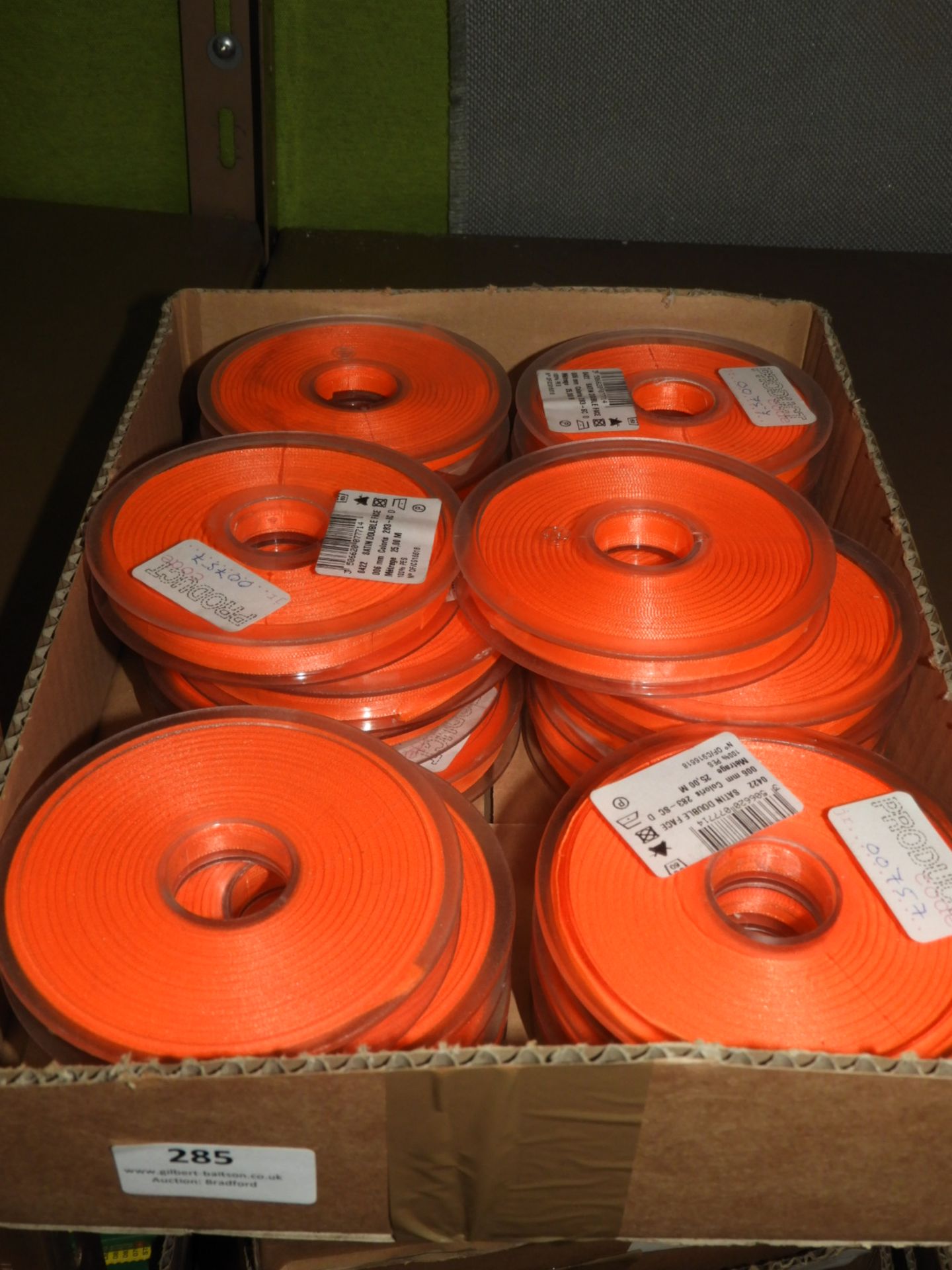 Twenty Rolls Satin Double Face Orange Ribbon