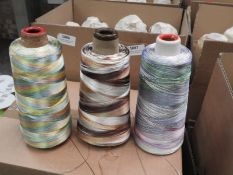 Five 2500m Cones of Embroidery Thread (Mixed Colou