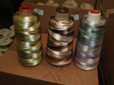 Five 2500m Cones of Embroidery Thread (Mixed Colou