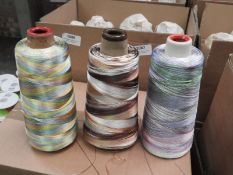 Five 2500m Cones of Embroidery Thread (Mixed Colou