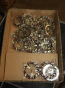 Box Containing 20 Bead Brooches