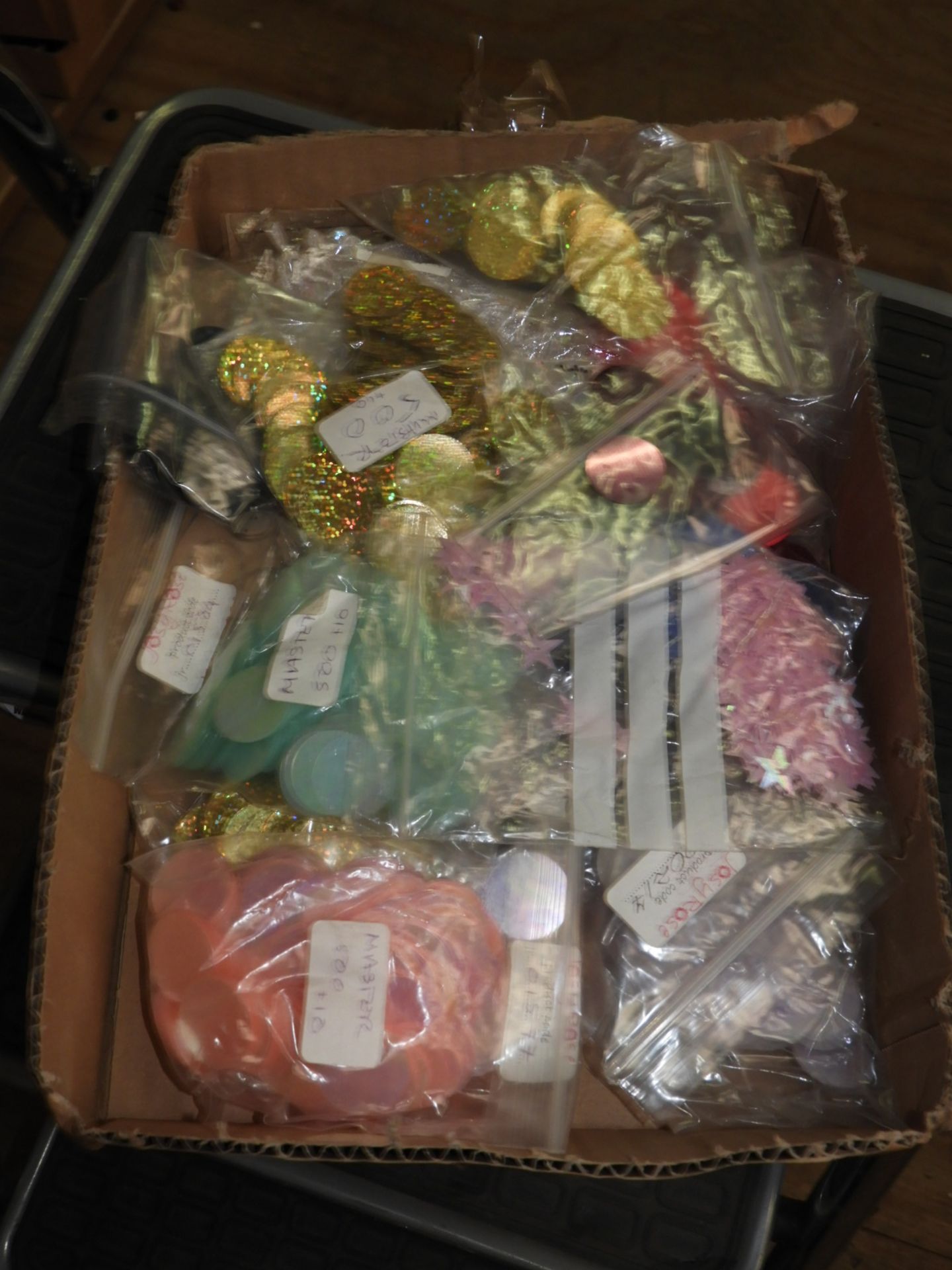 Box Containing 20 Packs of Sequins