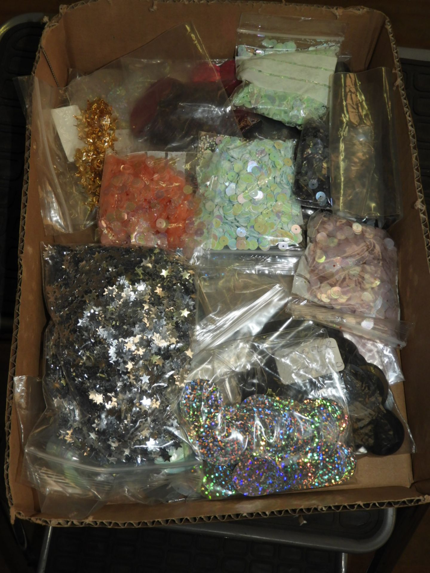 Box Containing 20 Lengths of Sequin and Other Ribb