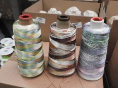 Five 2500m Cones of Embroidery Thread (Mixed Colou