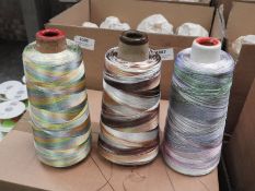 Five 2500m Cones of Embroidery Thread (Mixed Colou