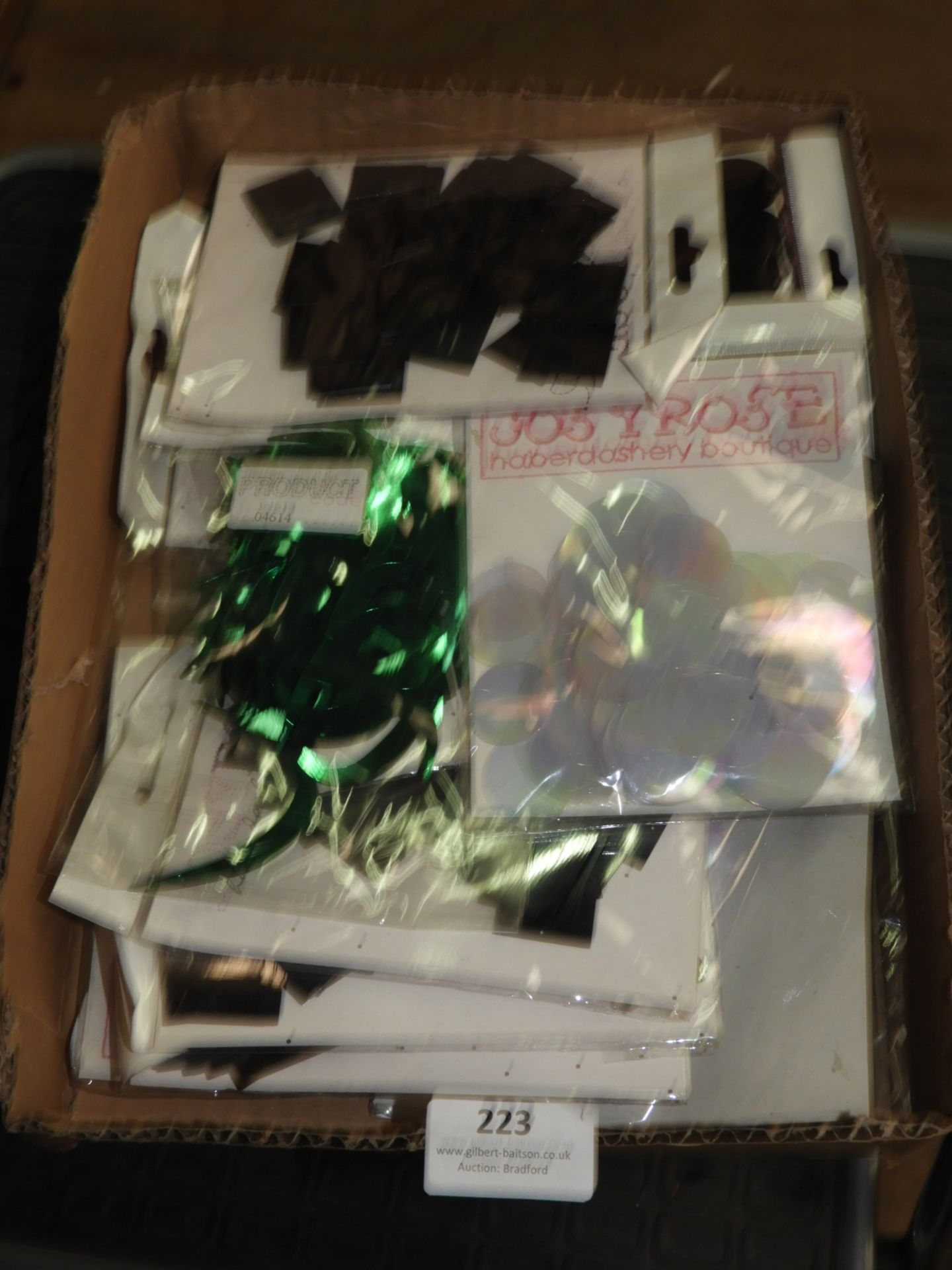 Box Containing Mixed Sequin and Decorative Items