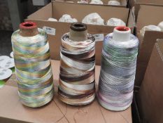 Five 2500m Cones of Embroidery Thread (Mixed Colou