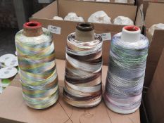 Five 2500m Cones of Embroidery Thread (Mixed Colou
