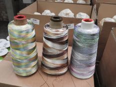 Five 2500m Cones of Embroidery Thread (Mixed Colou