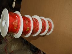 Five Rolls of Chicken & Egg Decorative Ribbon