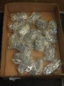 Box Containing 20 Packs of Chrome Keychains with H