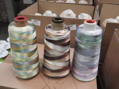 Five 2500m Cones of Embroidery Thread (Mixed Colou