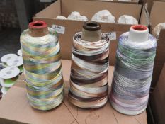 Five 2500m Cones of Embroidery Thread (Mixed Colou