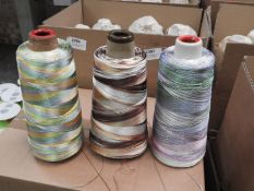 Five 2500m Cones of Embroidery Thread (Mixed Colou