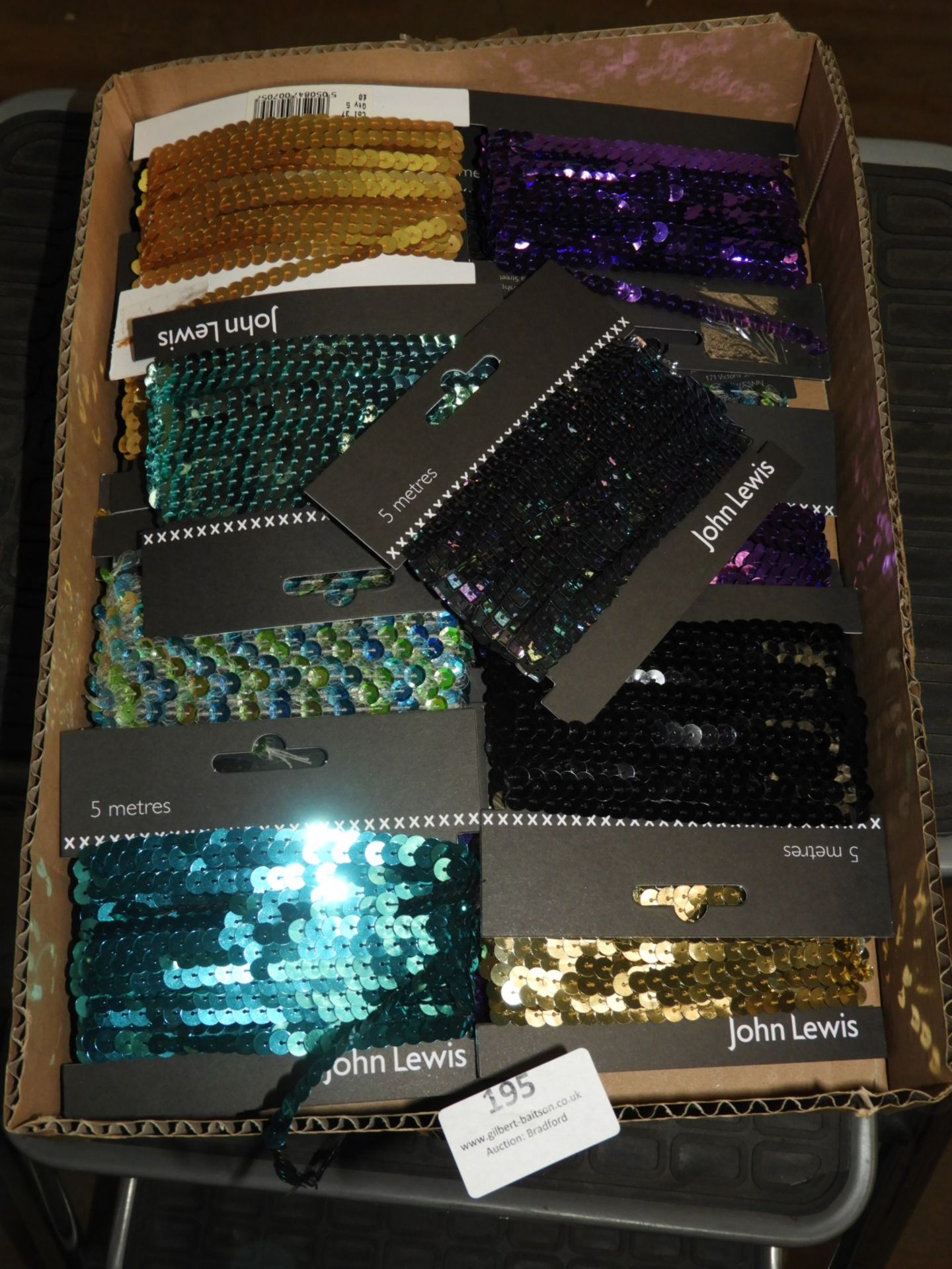 Box Containing 20 Lengths of Sequin and Other Ribb