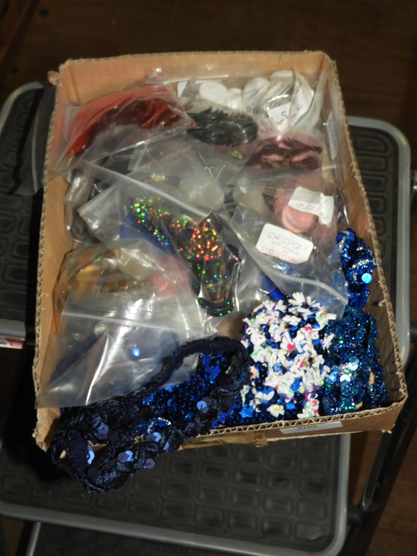 Box Containing 20 Lengths of Sequin and Other Ribb