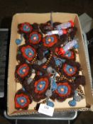 Box Containing 20 Wool and Bead Decorative Brooche