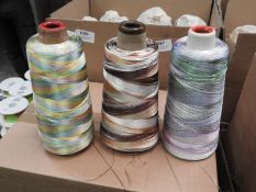 Five 2500m Cones of Embroidery Thread (Mixed Colou