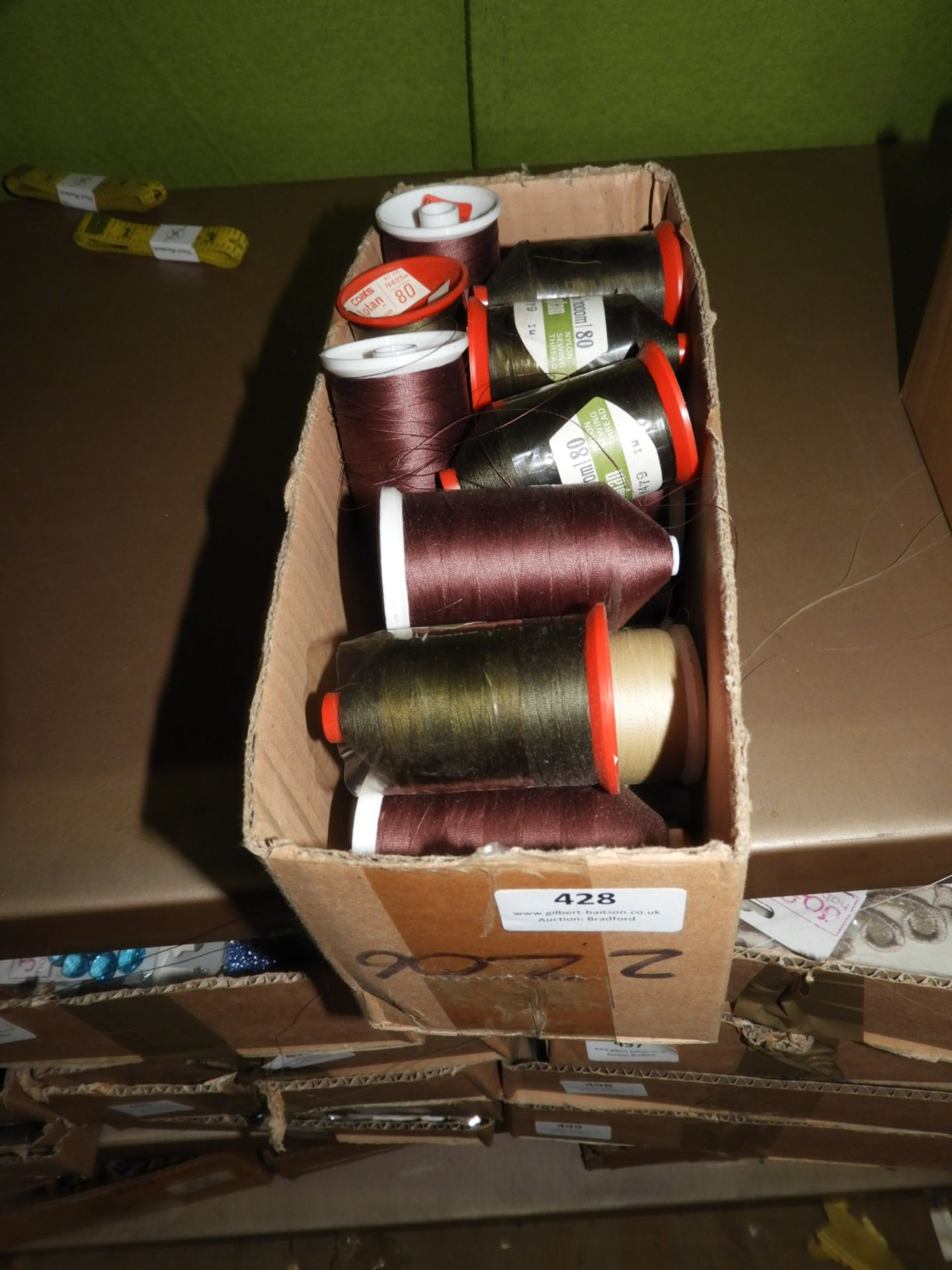 Box Containing 20 Assorted Spools of Thread