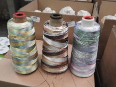 Five 2500m Cones of Embroidery Thread (Mixed Colou