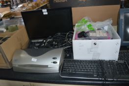 *HP Monitor, Keyboard, Laminator and Various Print