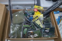 *Box of Assorted Swivels, Bait Boxes, Thread Stick